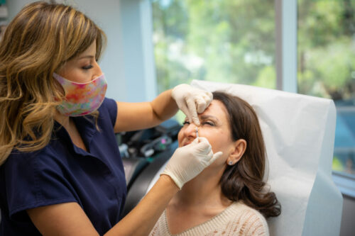 cosmetic laser dermatology patient receiving Botox Cosmetic injections in San Diego, CA