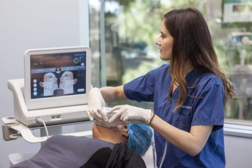 cosmetic laser dermatology dr boen using ultherapy on patient san diego ca