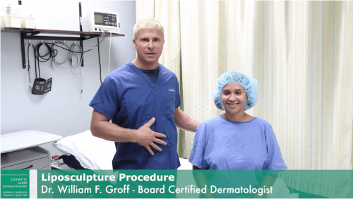 Dr. Groff performs tumescent liposculpture on a female patient looking to reduce the amount of excess fat in her abdomen area, San Diego CA