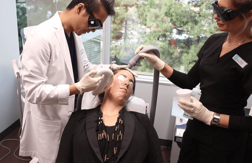 patient undergoing an anti-aging cosmetic treatment in San Diego, CA