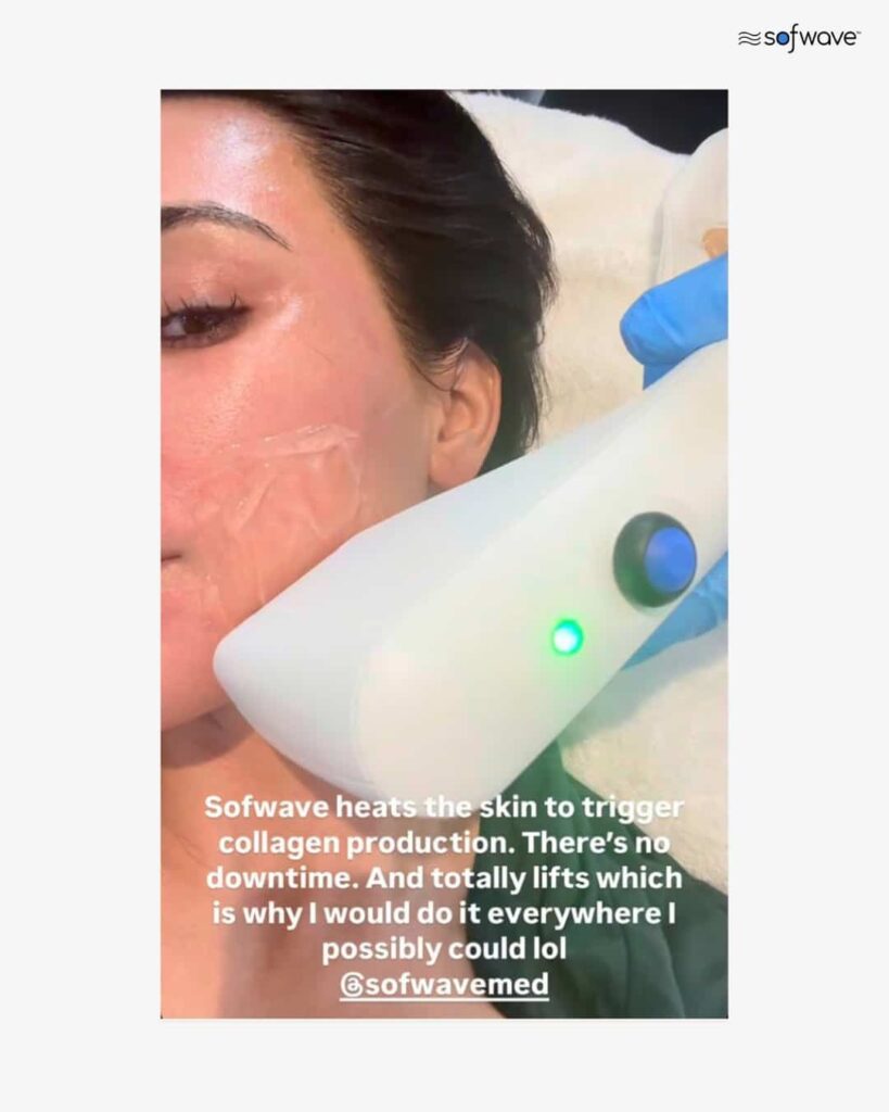 Kim Kardashian Sofwave instagram story.