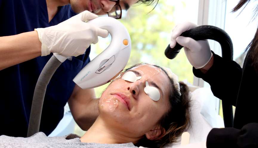 patient receiving an IPL Photofacial treatment from Cosmetic Laser Dermatology in San Diego, CA