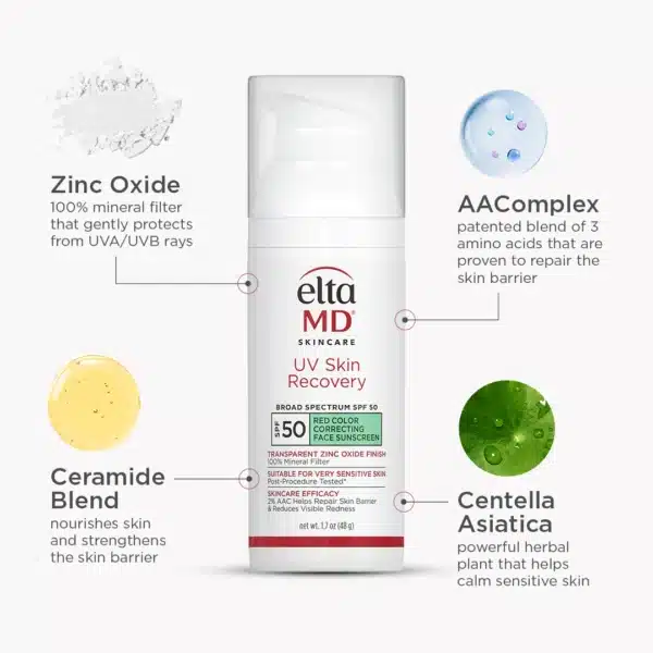 EltaMD UV Skin Recovery Red Color Correcting Green Tint Broad Spectrum SPF 50 - Image 11