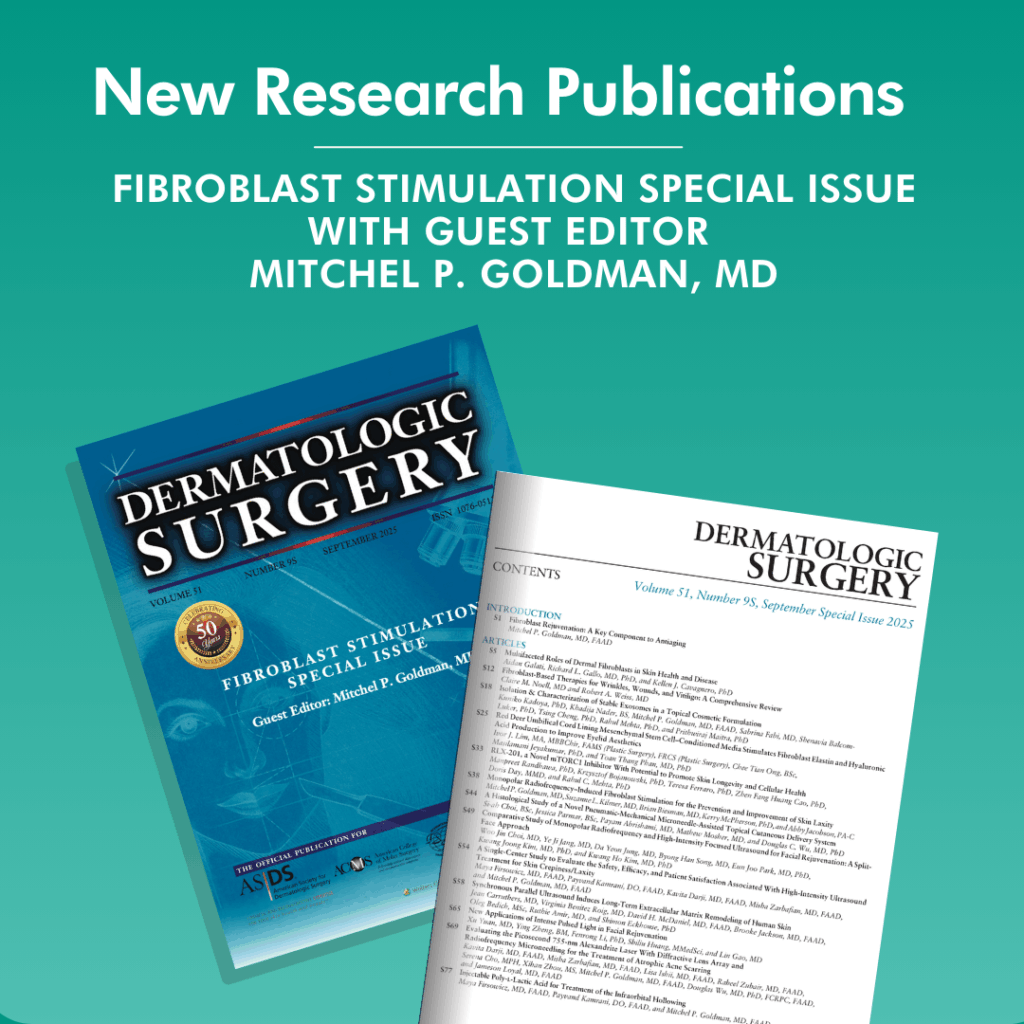 New research publications graphic | Fibrobalst Stimulation Special Issue with Guest Editor Mitchel P. Goldman, MD