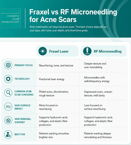fraxel vs rf microneedling for acne scars information