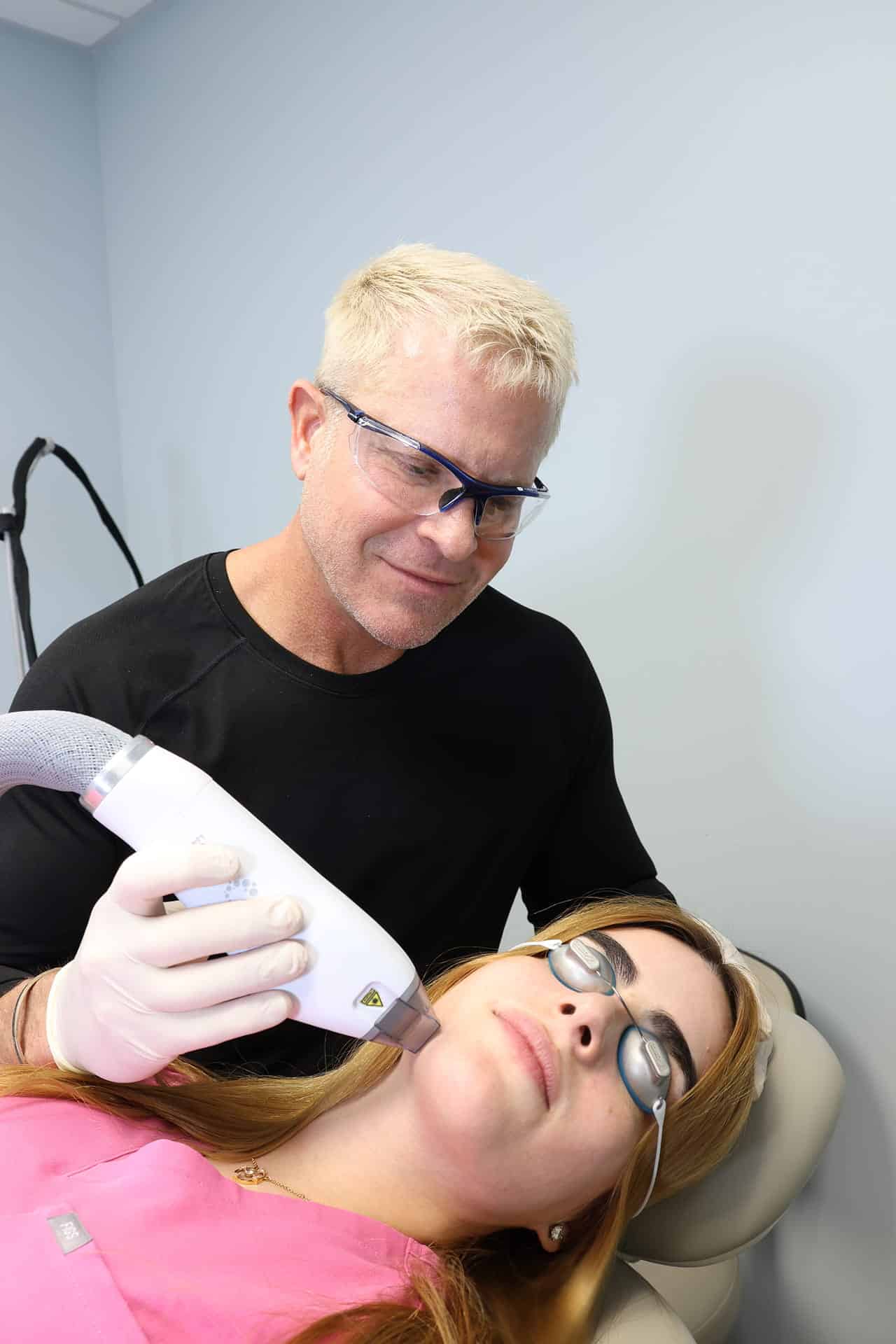 Dr. Groff with female patient