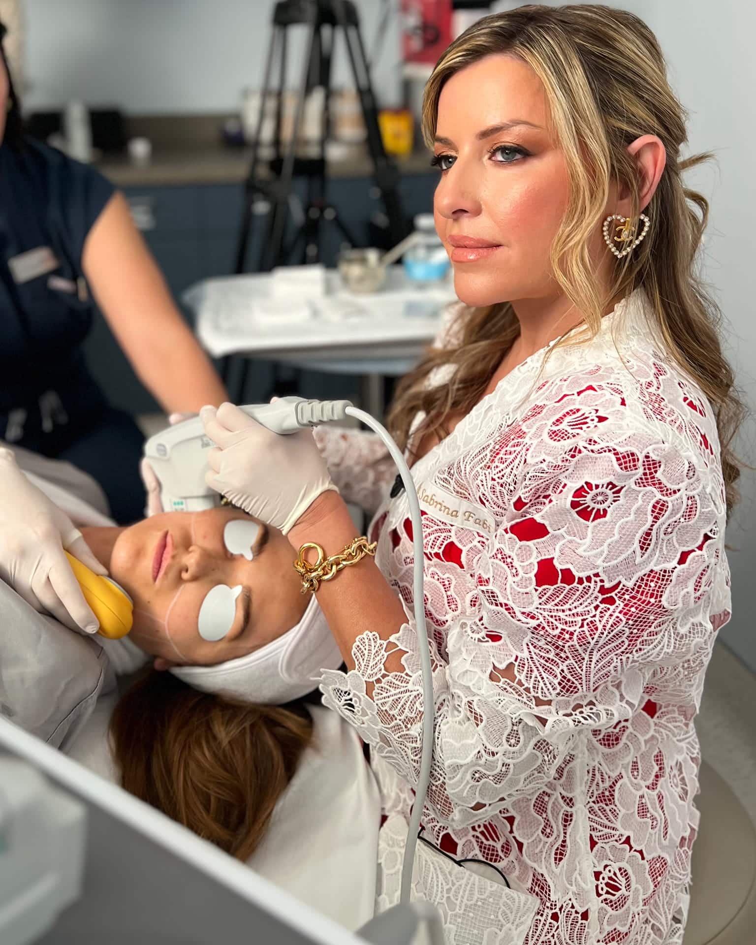 Dr. Fabi with patient